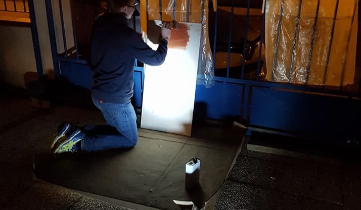 Peinture du plancher de coffre